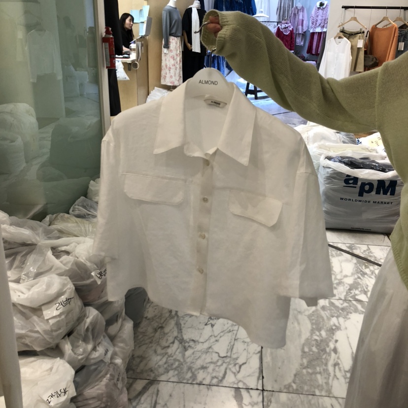 ALMOND韓國代購女裝新款休閑真品熱賣人氣26春夏襯衫蕾絲衫ALMOND襯衫/蕾絲衫圖色2