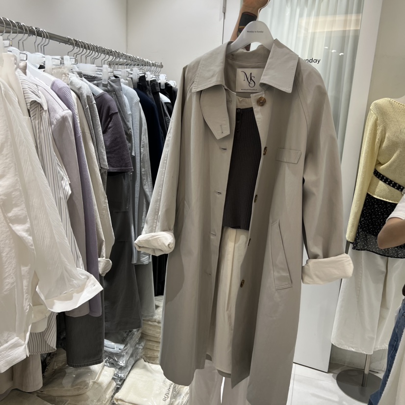 MONDAY TO SUNDAY東大門代購女士新品熱賣長款風衣不含內搭MONDAY TO SUNDAY長款風衣圖色1