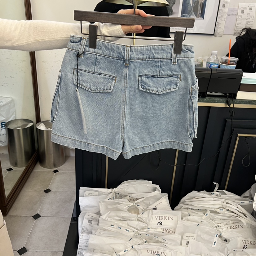 VIRKIN韓國直郵女士新品熱賣26春夏真品時尚職業裙褲口袋VIRKIN裙褲