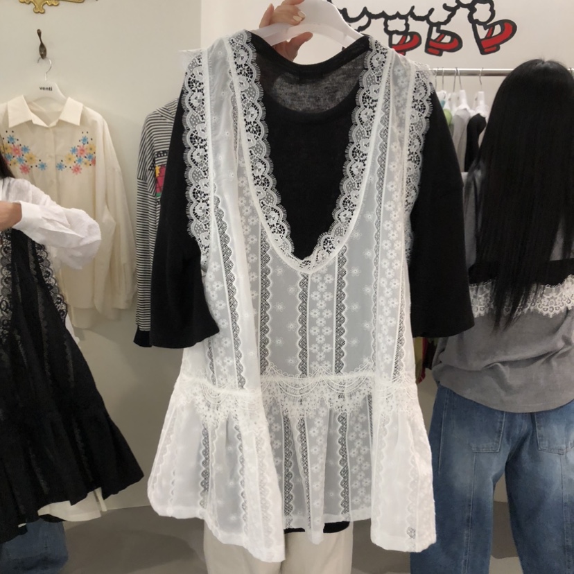 VENTI東大門代購女裝新款26春夏人氣推薦連衣裙不含內搭蕾絲VENTI連衣裙