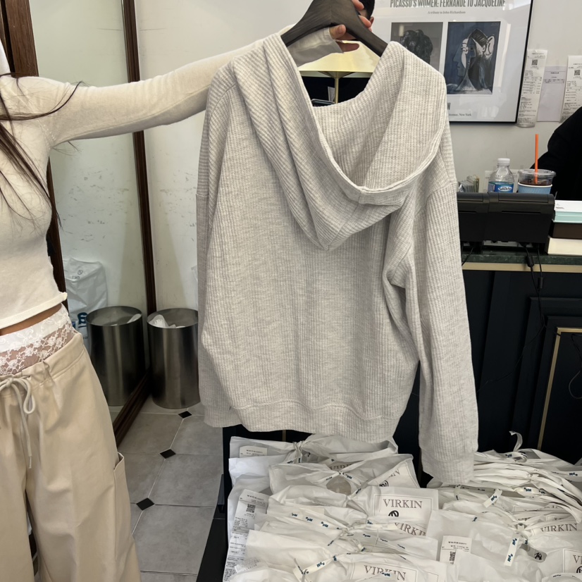 VIRKIN韓國代購女裝新款26春夏熱賣休閑時尚職業衛衣連帽衫VIRKIN衛衣