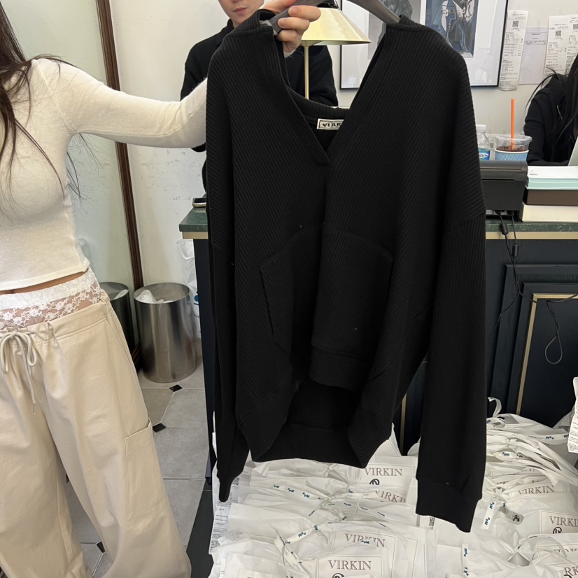 VIRKIN韓國代購女裝新款26春夏熱賣休閑時尚職業衛衣連帽衫VIRKIN衛衣圖色4