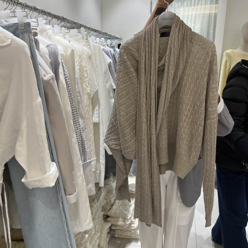 MONDAY TO SUNDAY東大門實拍女裝新款真品針織衫含圍巾MONDAY TO SUNDAY針織衫圖色1