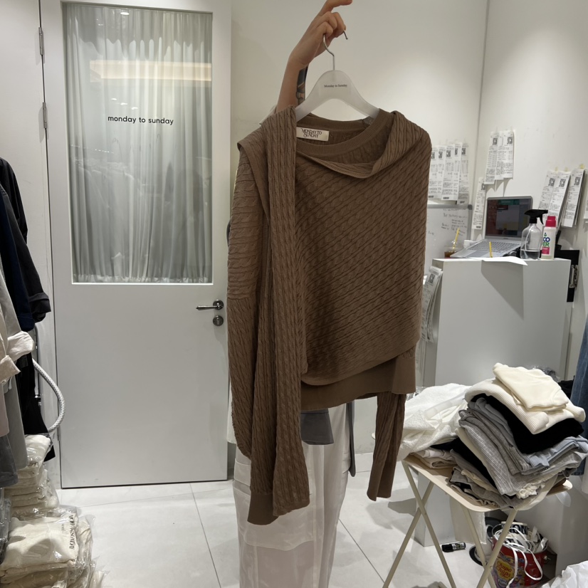 MONDAY TO SUNDAY東大門實拍女裝新款真品針織衫含圍巾MONDAY TO SUNDAY針織衫圖色3