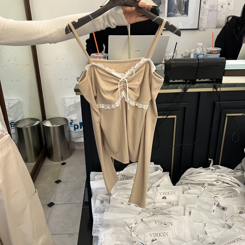 VIRKIN韓國直郵女士新款休閑推薦人氣真品時尚熱賣長袖T恤VIRKIN長袖T恤圖色2