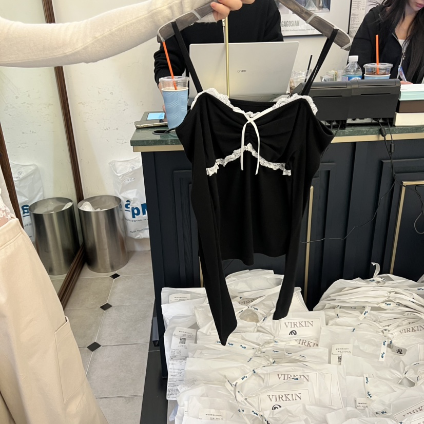 VIRKIN韓國直郵女士新款休閑推薦人氣真品時尚熱賣長袖T恤VIRKIN長袖T恤圖色4