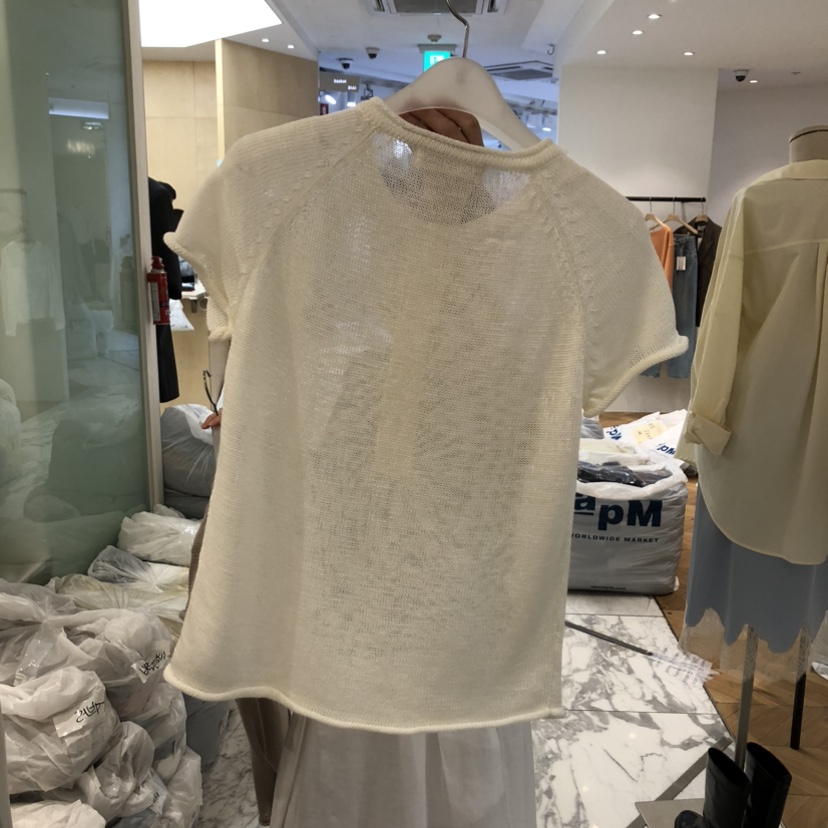 ALMOND韓國代購女裝新款職業休閑推薦人氣真品26春夏T恤紐扣ALMONDT恤