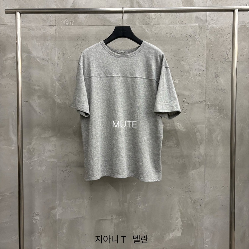 MUTE-P韓國直郵女士新款休閑真品職業熱賣26春夏時尚T恤MUTET恤圖色2灰白色