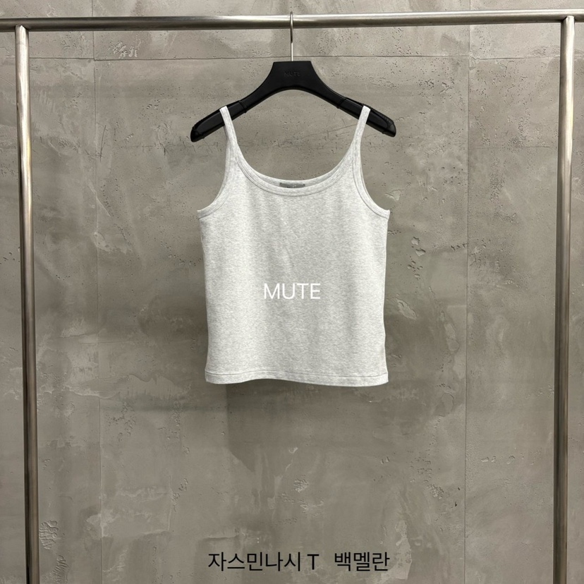 MUTE-P韓國代購女裝新品推薦時尚26春夏休閑熱賣吊帶背心MUTE吊帶/背心圖色2灰白色