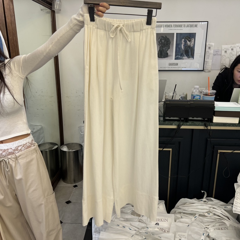 VIRKIN韓國代購女士新款時尚人氣推薦休閑休閑褲闊腿褲亞麻VIRKIN休閑褲圖色1