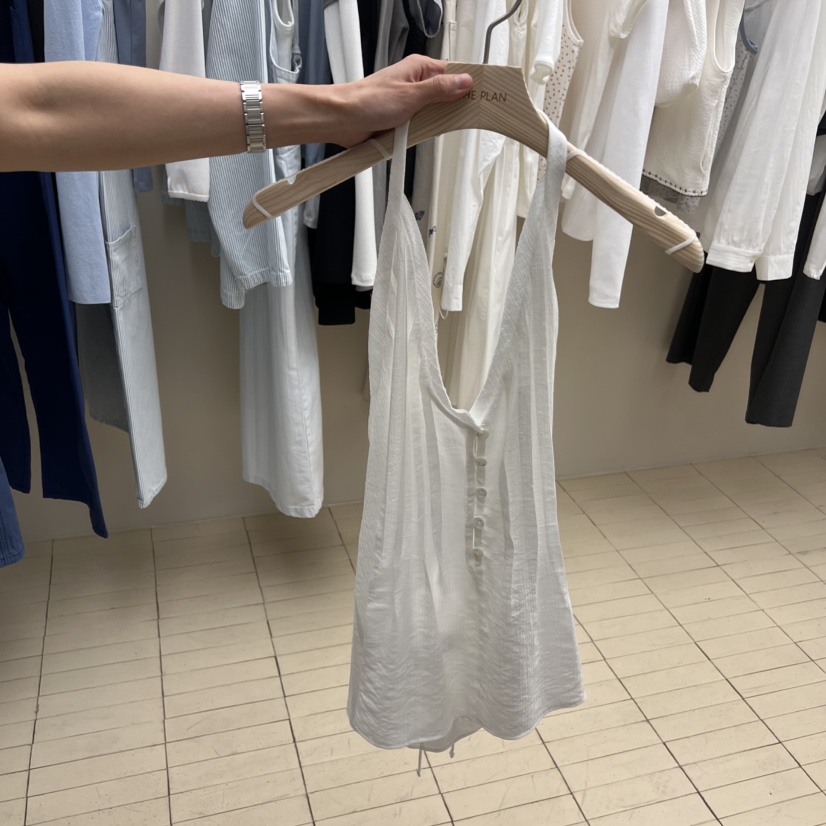 THEPLAN韓國直郵女士新品熱賣真品職業人氣推薦吊帶背心褶裥THE PLAN吊帶/背心圖色1