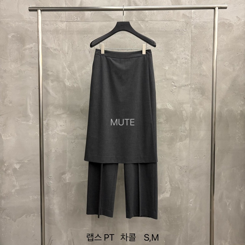 MUTE-P韓國代購女士新品真品時尚休閑熱賣推薦職業人氣裙褲MUTE裙褲圖色2墨色