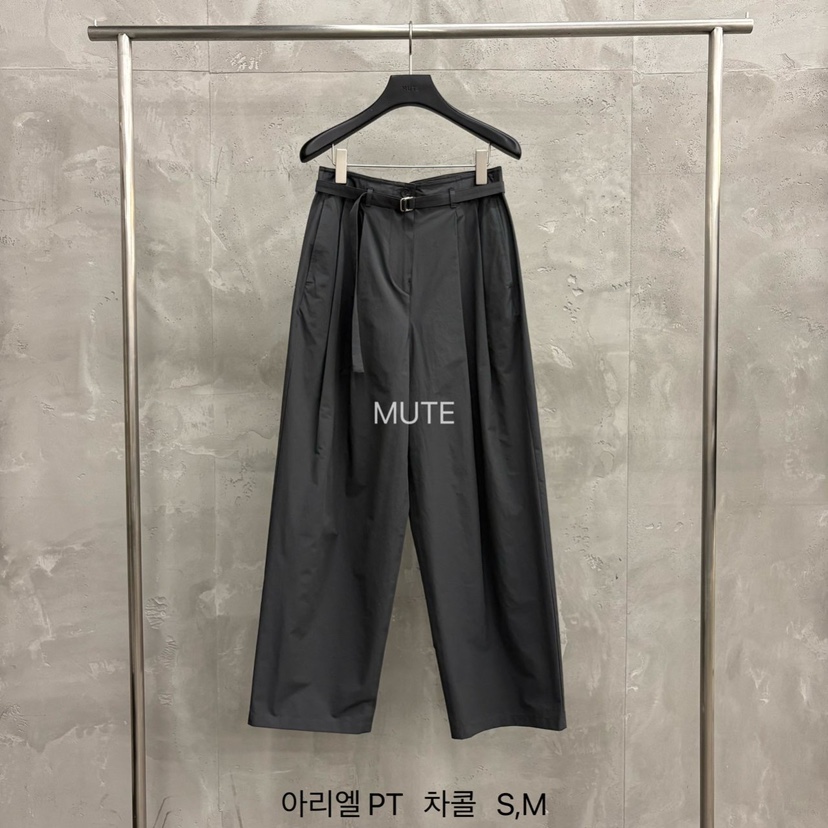 MUTE-P韓國直郵女士新品職業人氣推薦真品時尚休閑褲含腰帶MUTE休閑褲圖色2墨色