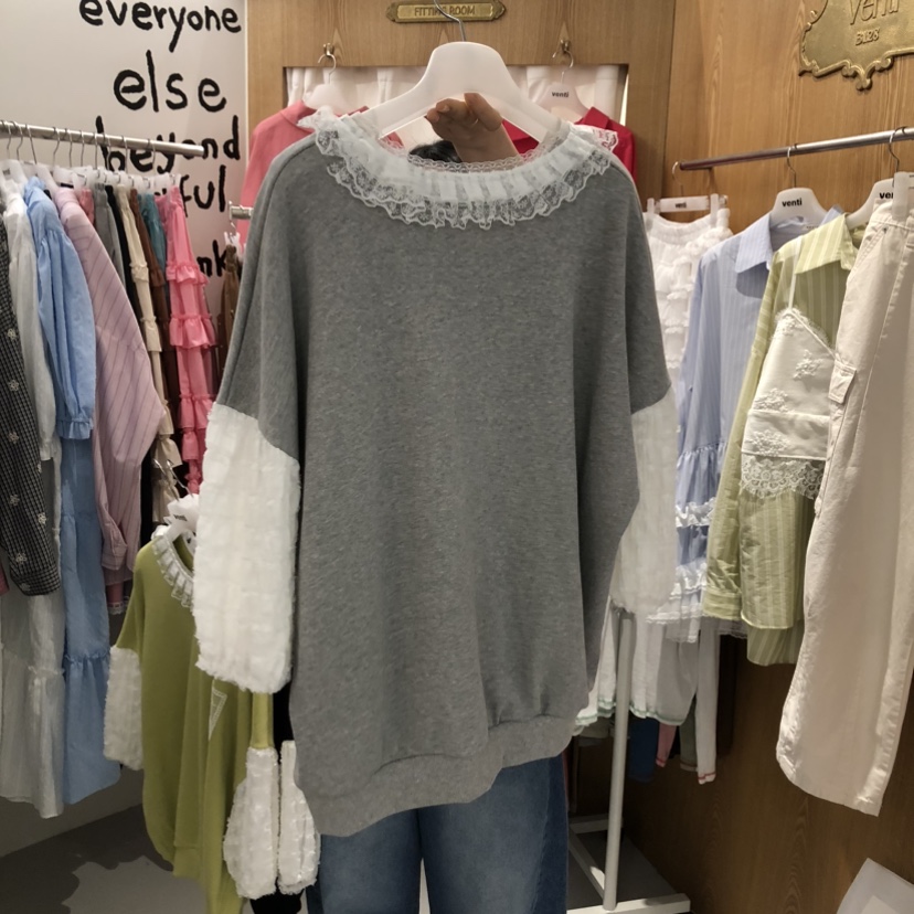 VENTI東大門直郵女裝新品休閑真品推薦26春夏熱賣衛衣蕾絲VENTI衛衣