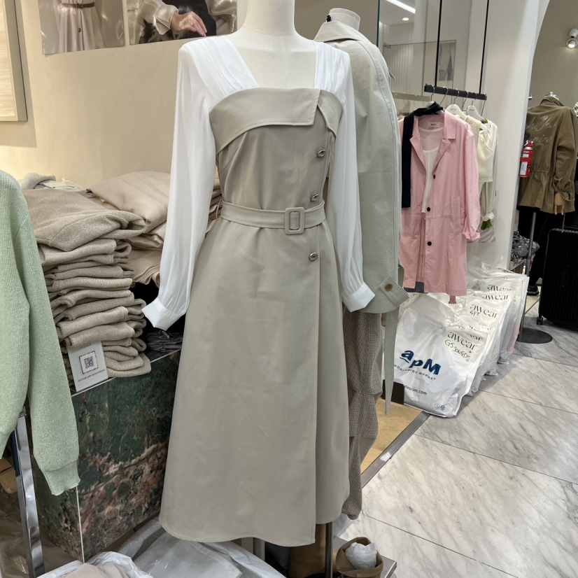 ARCHER韓國代購女士新品推薦26春夏休閑職業連衣裙含腰帶ARCHER連衣裙