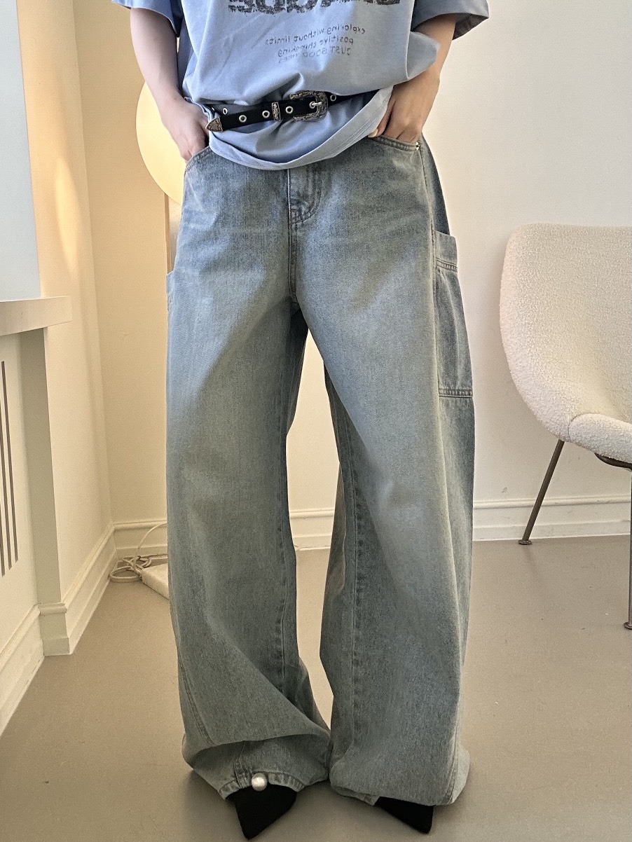 LUMIPLE韓國直郵女裝新款職業休閑時尚熱賣真品推薦牛仔褲LUMIPLE牛仔褲