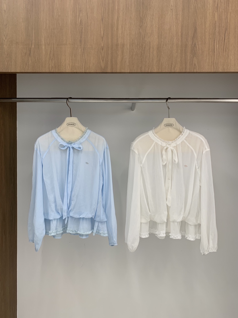 ONE MONE韓國代購女士新款時尚休閑熱賣襯衫蕾絲衫荷葉邊ONE MONE襯衫/蕾絲衫