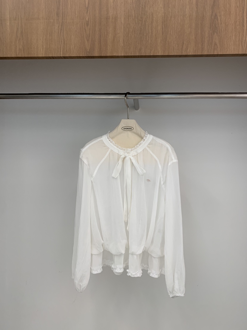 ONE MONE韓國代購女士新款時尚休閑熱賣襯衫蕾絲衫荷葉邊ONE MONE襯衫/蕾絲衫圖色1