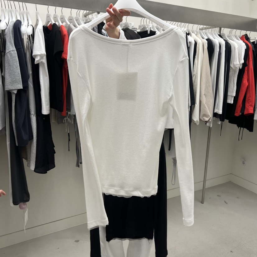 NUTPLAN韓國代購女士新品26春夏真品人氣熱賣長袖T恤V領網眼NUTPLAN長袖T恤