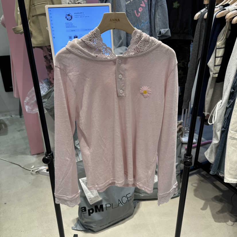 ANNA-P東大門代購女裝新款時尚職業人氣熱賣長袖T恤蕾絲ANNA-P長袖T恤圖色2