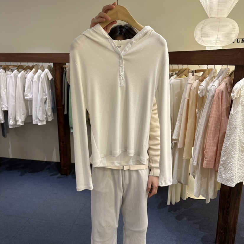 FURE東大門代購女士新品熱賣人氣真品時尚職業長袖T恤紐扣FURE長袖T恤圖色1