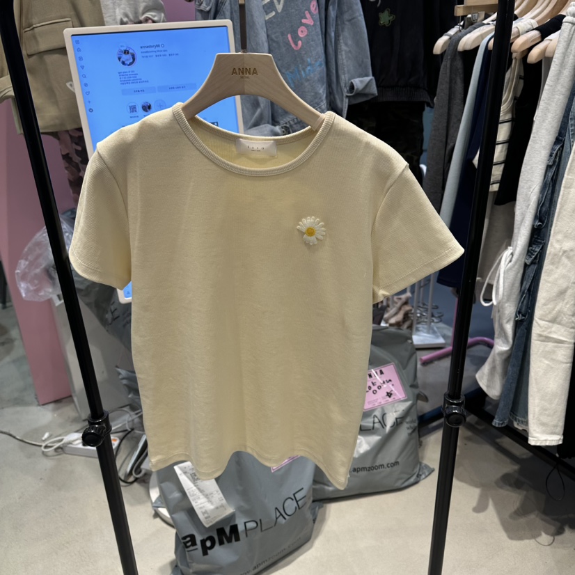 ANNA-P韓國直郵女裝新款熱賣26春夏推薦時尚人氣T恤羅紋ANNA-PT恤圖色1