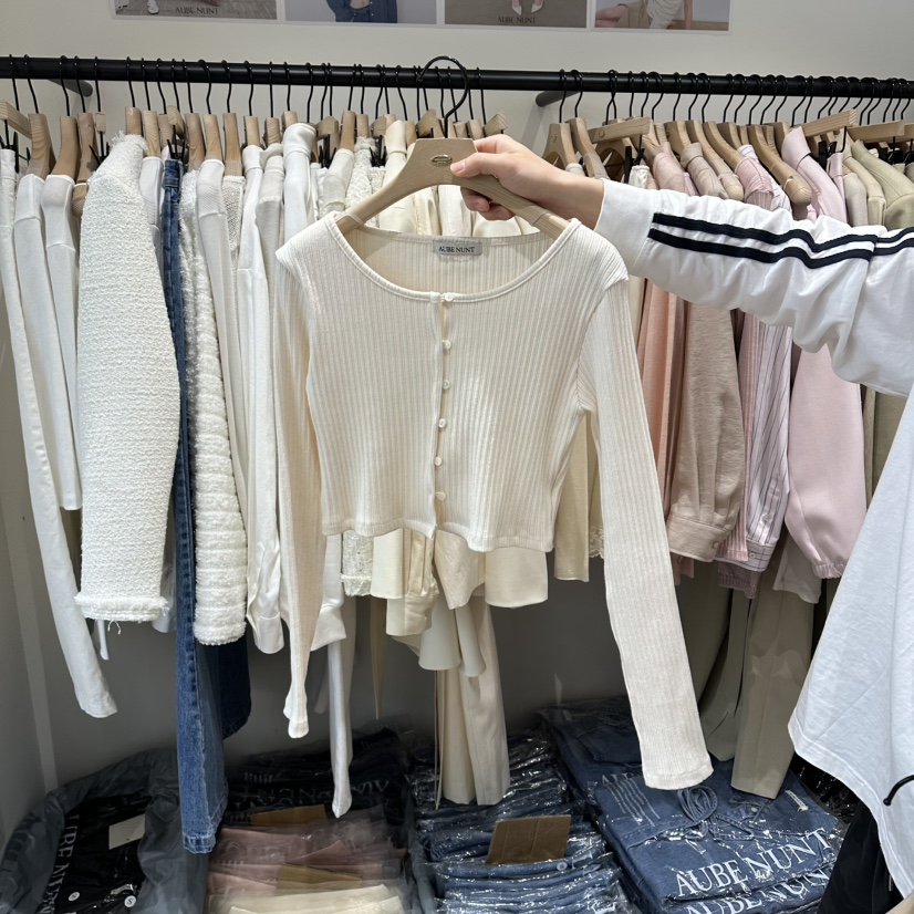 aube nunt東大門代購女裝新品人氣真品26春夏休閑針織衫aube nunt針織衫圖色1