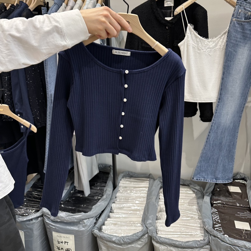 aube nunt東大門代購女裝新品人氣真品26春夏休閑針織衫aube nunt針織衫圖色2