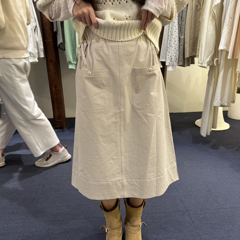 FURE東大門直郵女士新品真品休閑人氣半身裙中短裙口袋棉質FURE半身裙/中短裙圖色1
