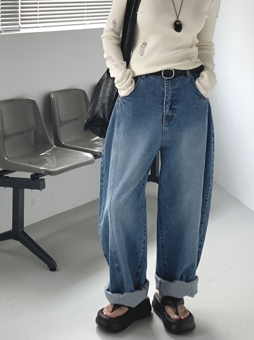 DAVICHI/D.SECOND韓國直郵女裝新款熱賣牛仔褲含隨機腰帶DAVICHI/D.SECOND牛仔褲