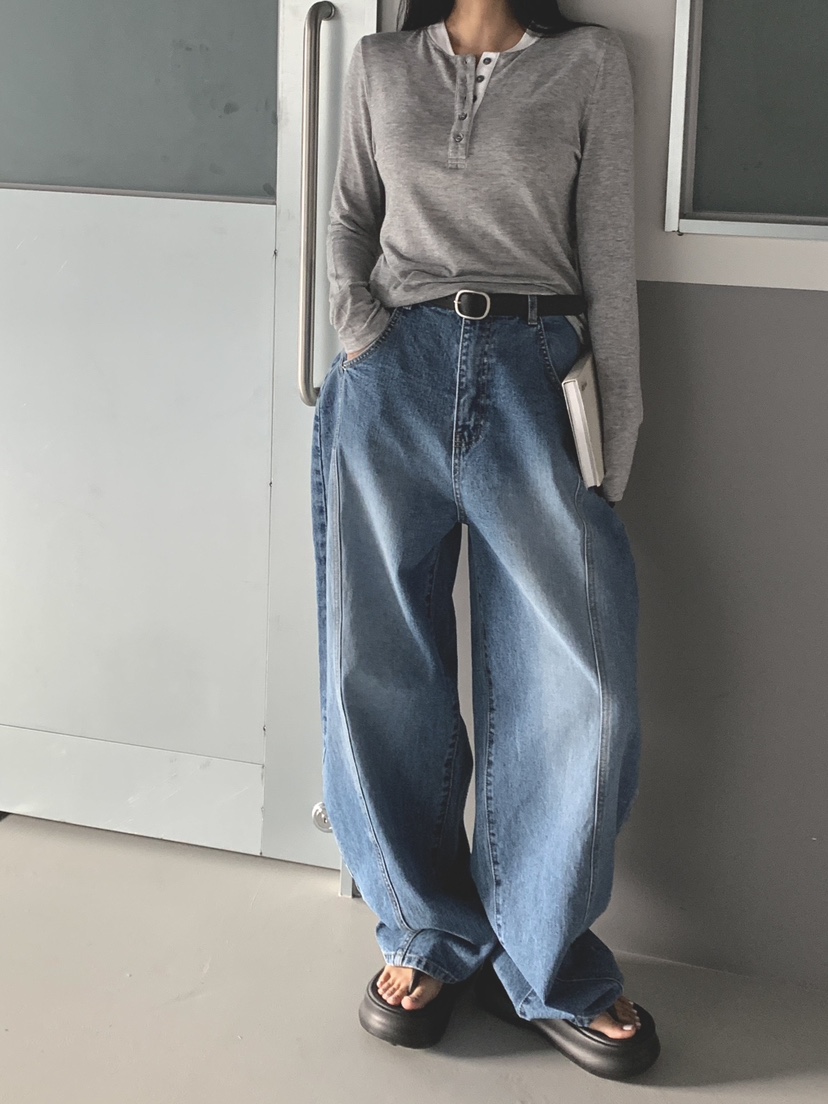 DAVICHI/D.SECOND韓國直郵女裝新款熱賣牛仔褲含隨機腰帶DAVICHI/D.SECOND牛仔褲