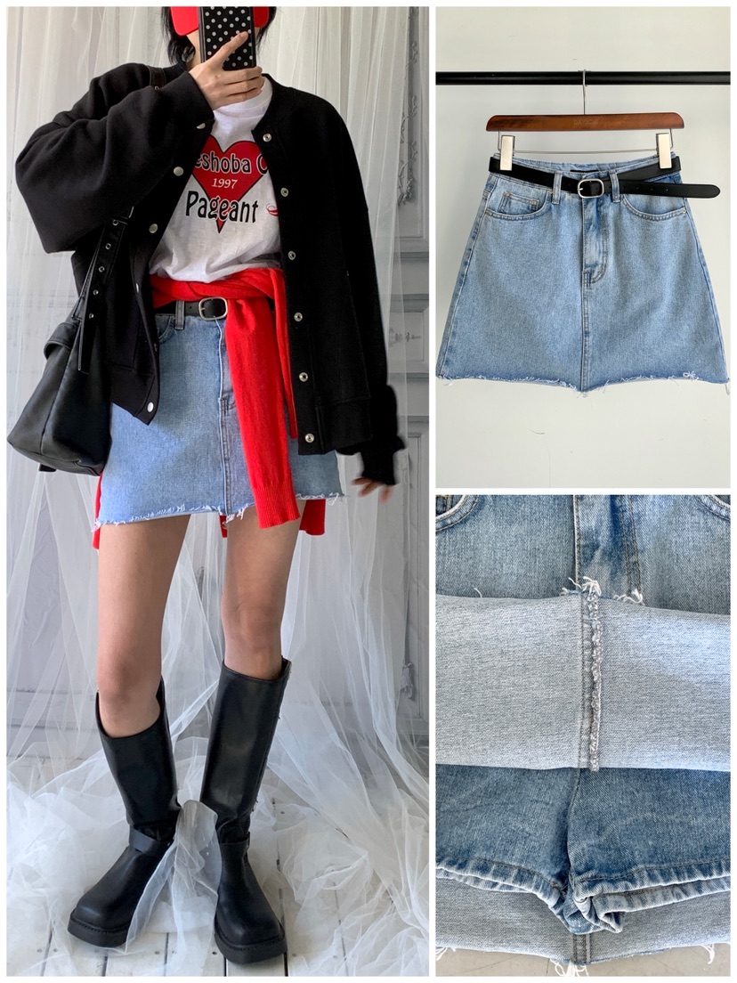 DAVICHI/D.SECOND東大門直郵女士新款時尚裙褲含隨機腰帶DAVICHI/D.SECOND裙褲