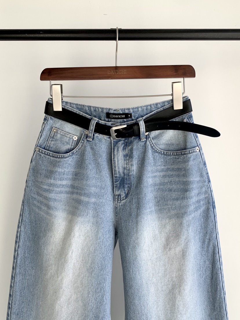 DAVICHI/D.SECOND東大門代購女士新款時尚牛仔褲含隨機腰帶DAVICHI/D.SECOND牛仔褲