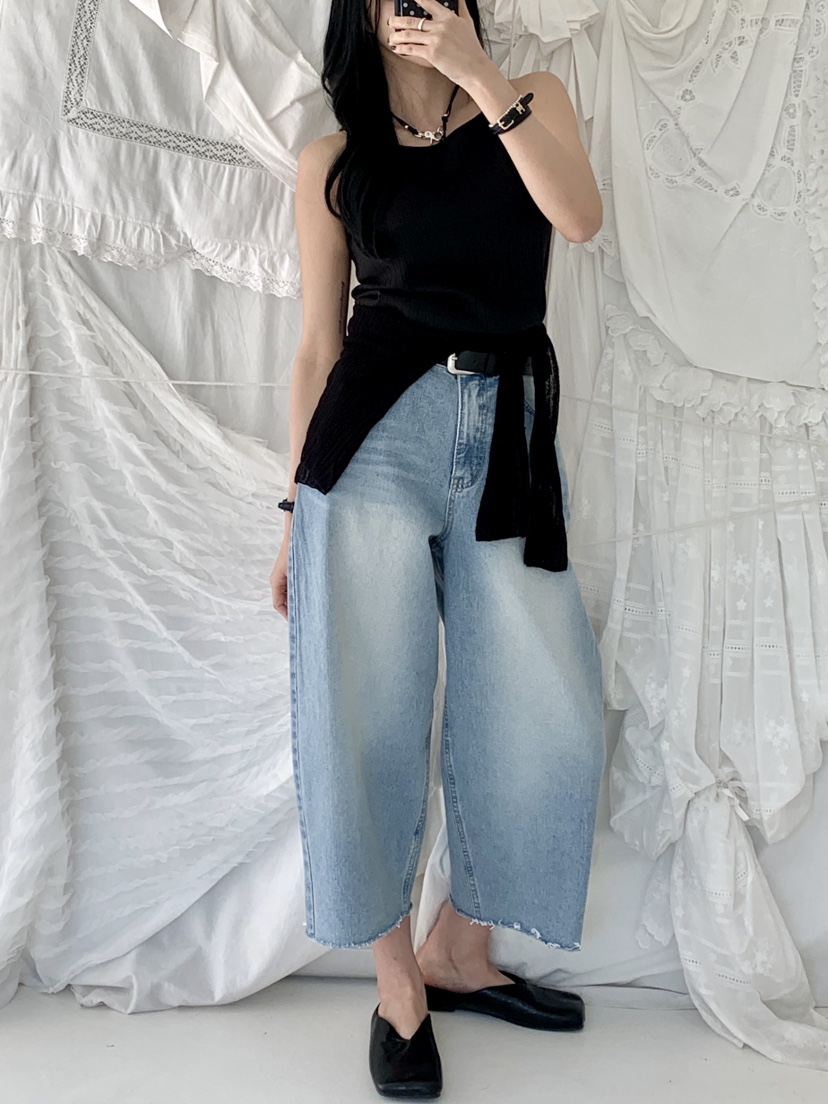 DAVICHI/D.SECOND東大門代購女士新款時尚牛仔褲含隨機腰帶DAVICHI/D.SECOND牛仔褲