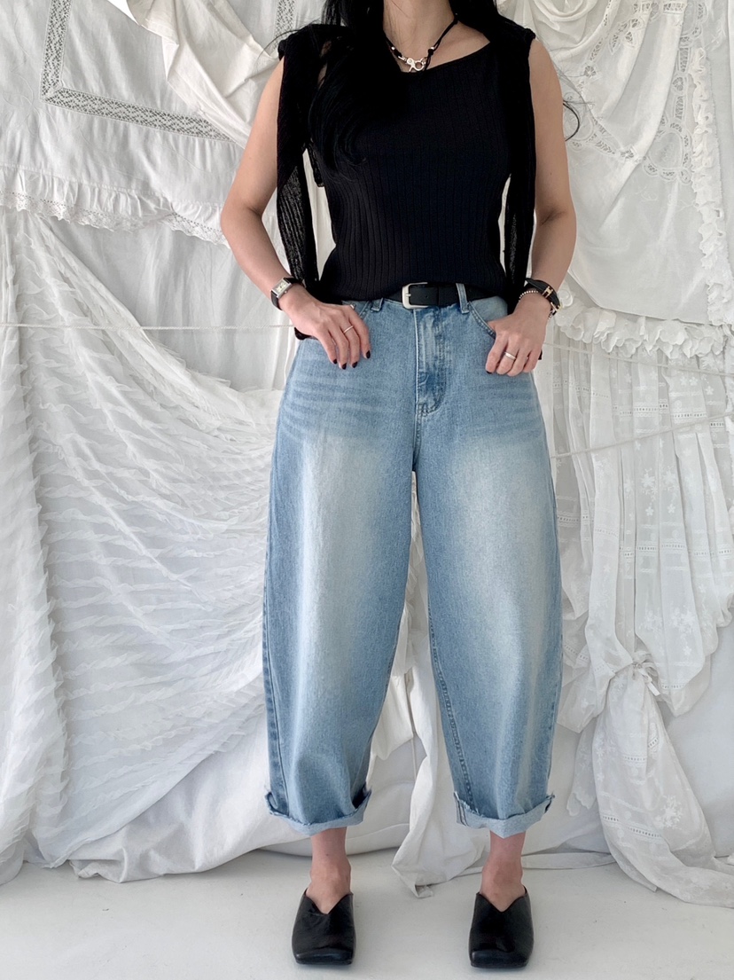 DAVICHI/D.SECOND東大門代購女士新款時尚牛仔褲含隨機腰帶DAVICHI/D.SECOND牛仔褲