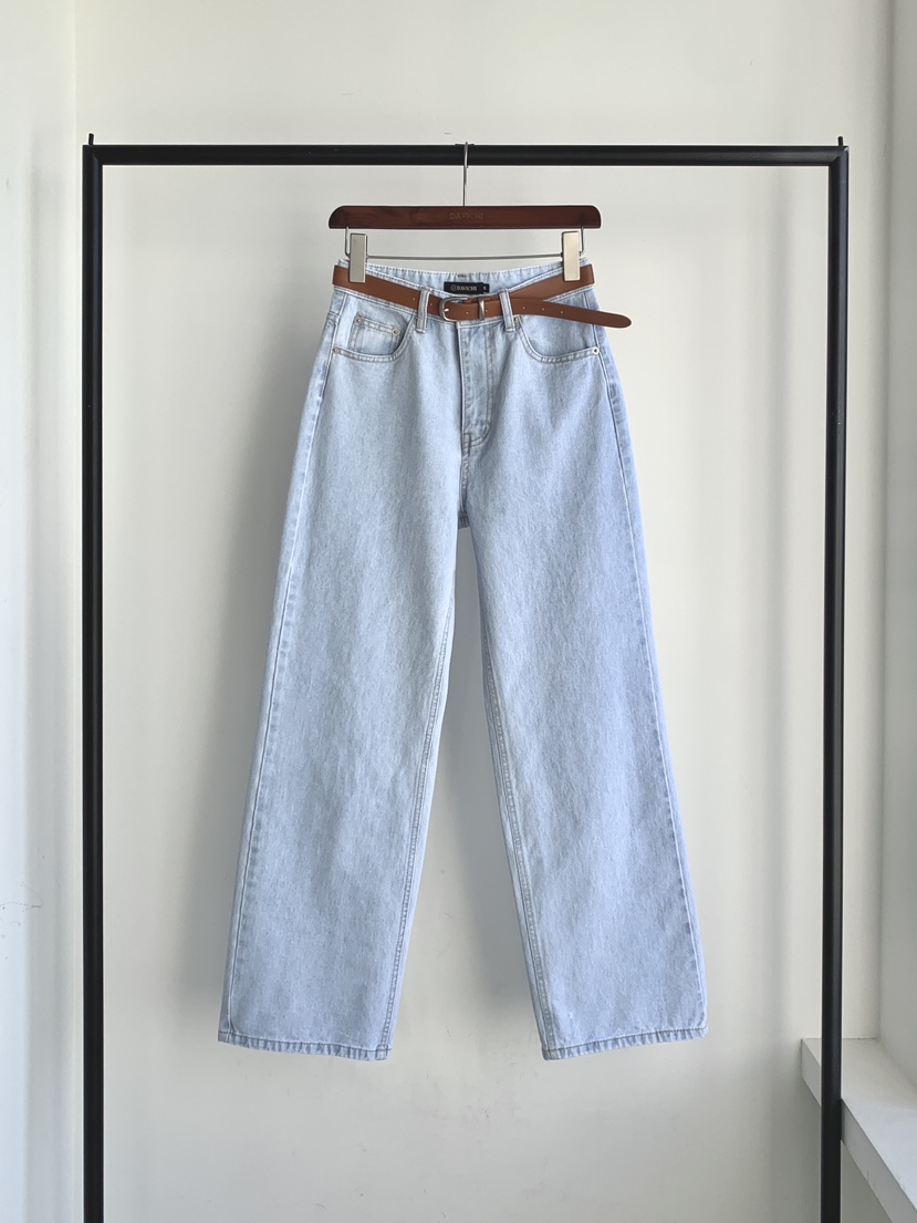 DAVICHI/D.SECOND韓國代購女裝新品26春夏牛仔褲含隨機腰帶DAVICHI/D.SECOND牛仔褲圖色1