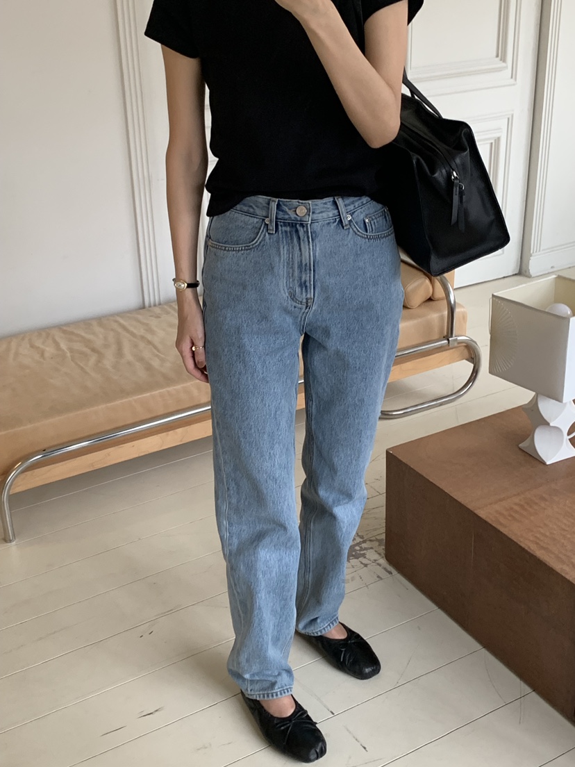 A Flan韓國直郵女裝新品推薦休閑真品職業時尚26春夏牛仔褲AFN/FLAN EDITION牛仔褲