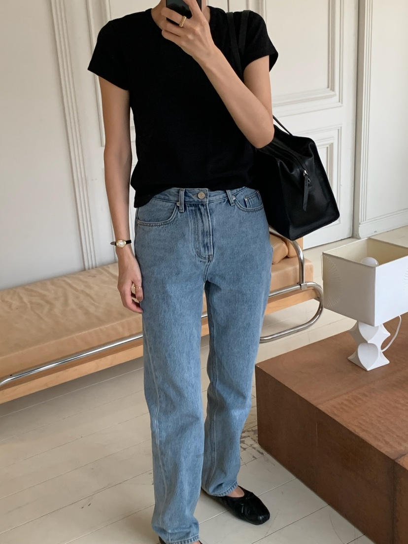 A Flan韓國直郵女裝新品推薦休閑真品職業時尚26春夏牛仔褲AFN/FLAN EDITION牛仔褲