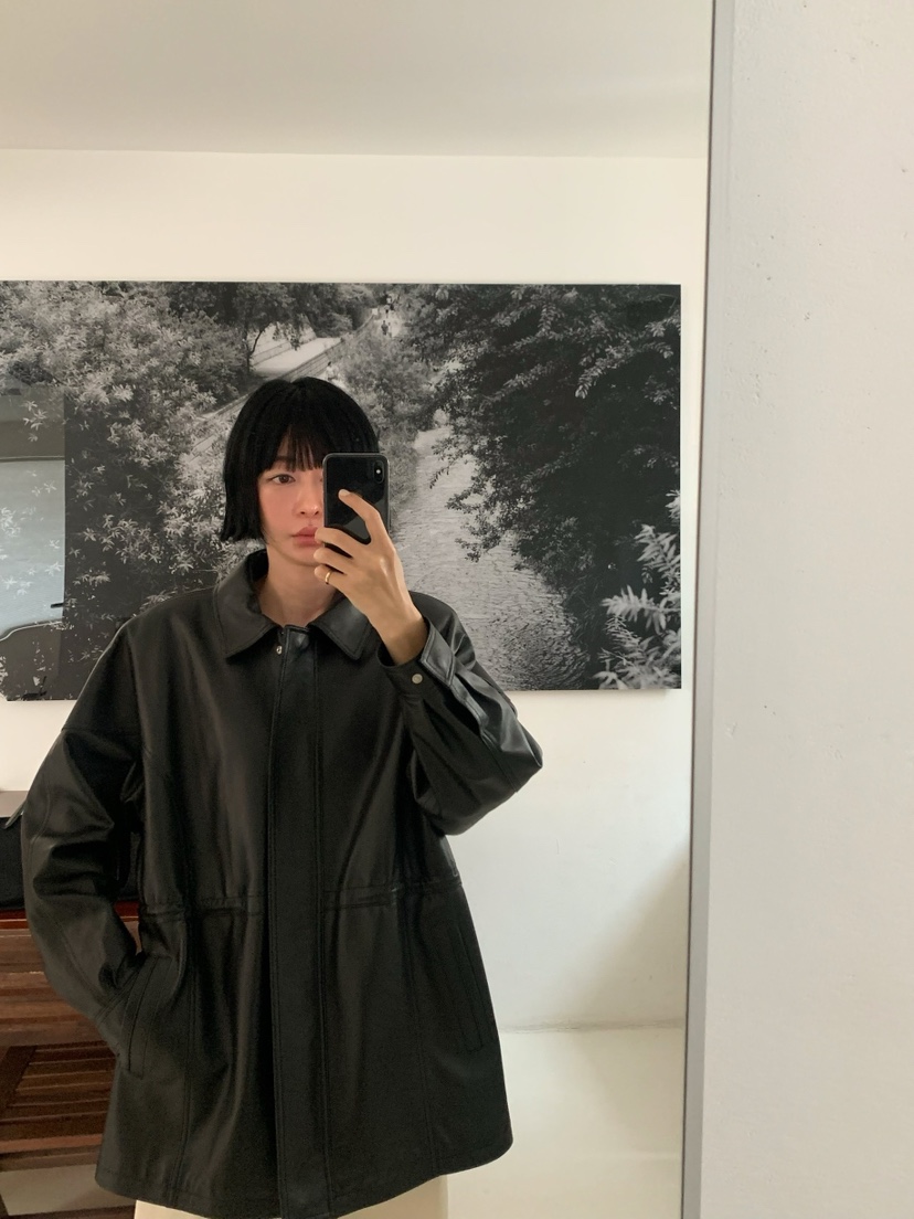 A Flan東大門代購女士新品時尚熱賣休閑職業26春夏皮衣復古AFN/FLAN EDITION皮衣