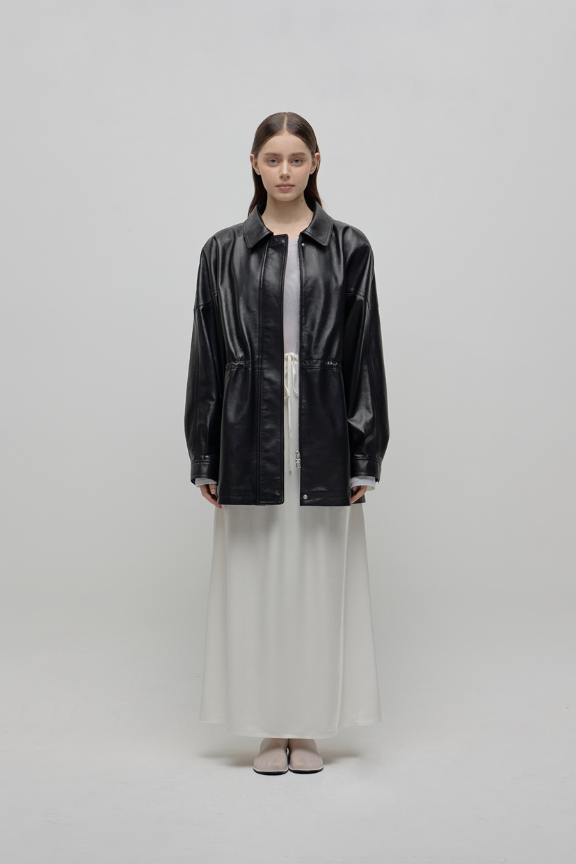 A Flan東大門代購女士新品時尚熱賣休閑職業26春夏皮衣復古AFN/FLAN EDITION皮衣