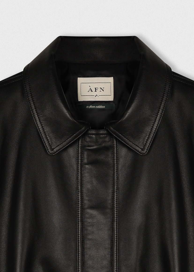 A Flan東大門代購女士新品時尚熱賣休閑職業26春夏皮衣復古AFN/FLAN EDITION皮衣