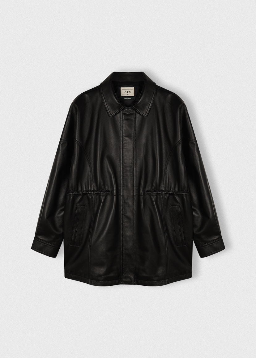 A Flan東大門代購女士新品時尚熱賣休閑職業26春夏皮衣復古AFN/FLAN EDITION皮衣圖色1