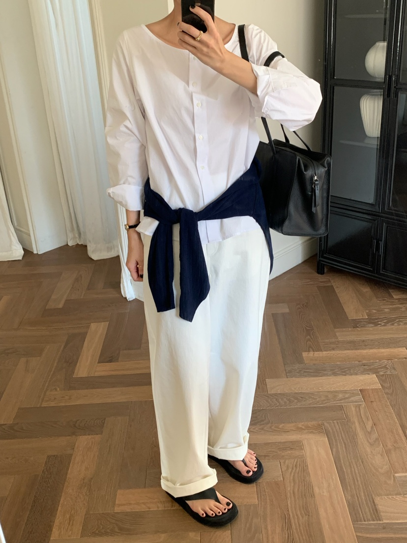 A Flan東大門實拍女裝新品時尚熱賣休閑26春夏襯衫蕾絲衫露肩AFN/FLAN EDITION襯衫/蕾絲衫