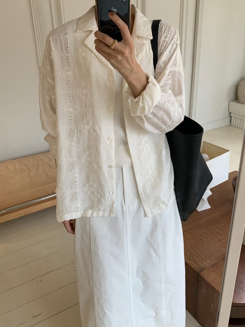 A Flan東大門實拍女士新品真品熱賣休閑26春夏襯衫蕾絲衫AFN/FLAN EDITION襯衫/蕾絲衫