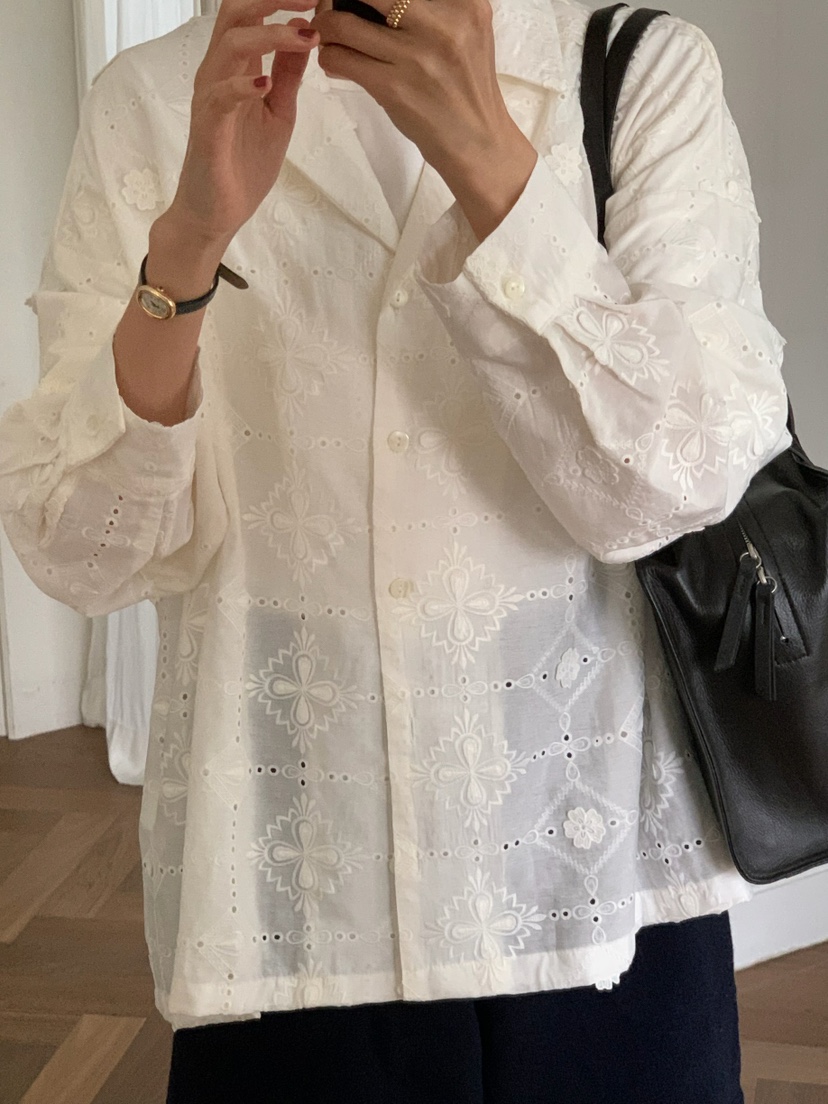 A Flan東大門實拍女士新品真品熱賣休閑26春夏襯衫蕾絲衫AFN/FLAN EDITION襯衫/蕾絲衫