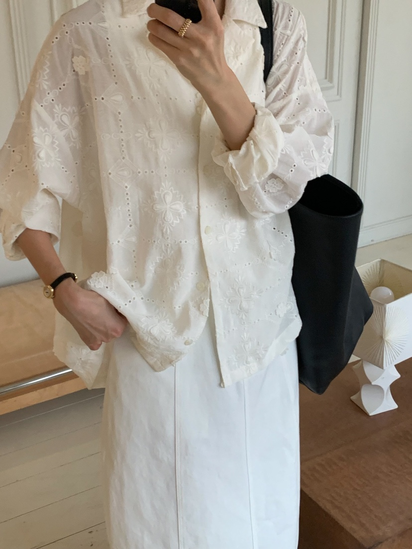 A Flan東大門實拍女士新品真品熱賣休閑26春夏襯衫蕾絲衫AFN/FLAN EDITION襯衫/蕾絲衫