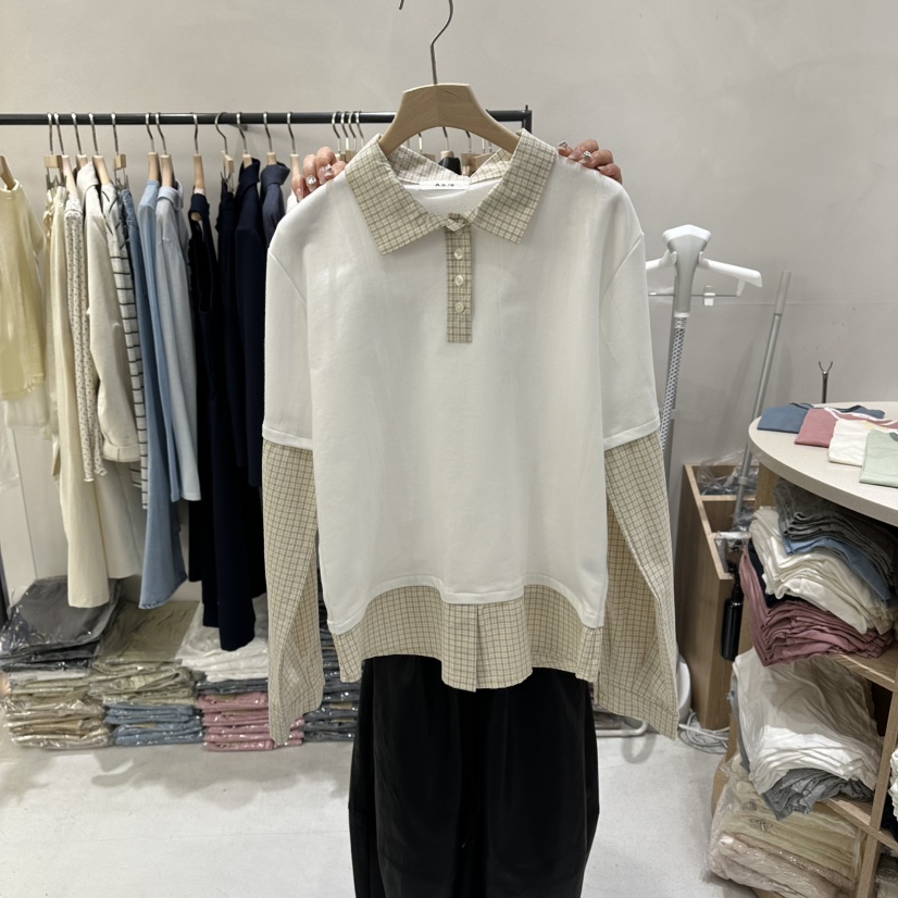 AURA東大門實拍女士新款人氣推薦真品休閑職業時尚長袖T恤Au ra長袖T恤圖色2