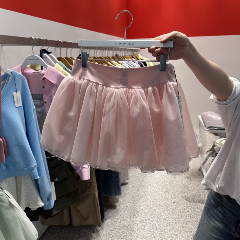 ATPZ韓國代購女裝新品推薦熱賣休閑真品人氣26春夏裙褲緞面ATTENTION PLEAES裙褲圖色1