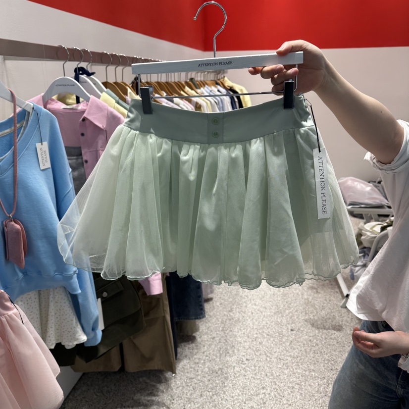 ATPZ韓國代購女裝新品推薦熱賣休閑真品人氣26春夏裙褲緞面ATTENTION PLEAES裙褲圖色2