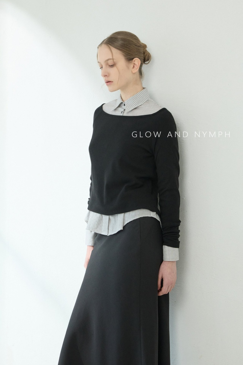 GLOW AND NYMPH東大門直郵女士新品職業真品熱賣長袖T恤GLOW AND NYMPH長袖T恤